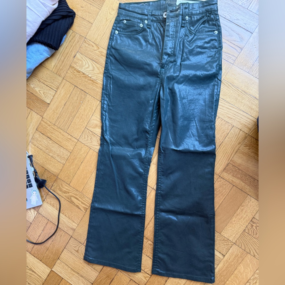Rag & Bone Green Leather Pants